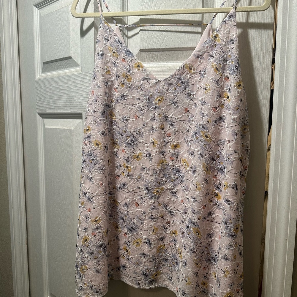 LOFT Pink Floral Lace Camisole